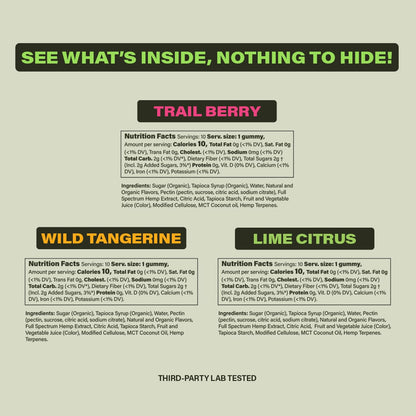 Downshift Gummies in Trail Berry Flavor - Supplement Facts